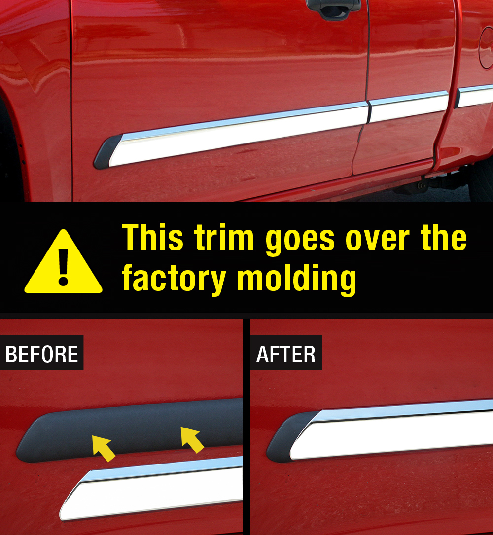 TYGER For 20072008 Chevy Tahoe Body Side Molding Trim 3.5" Full Width